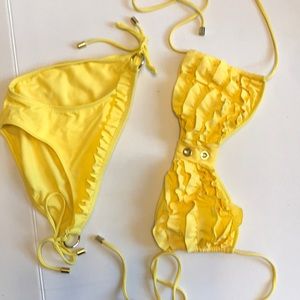 Yellow Ruffle Bikini Set Size Medium